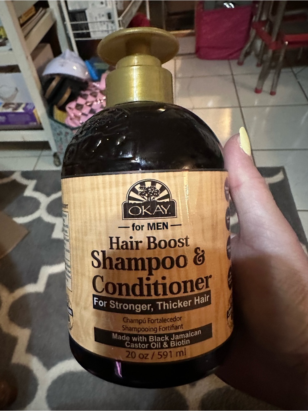 OKAY-MEN hair boost Shampoo and Conditioner - Castor Oil Shampoo and Conditioner